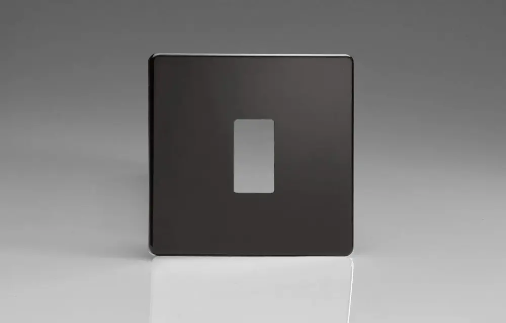 Varilight XDLPGY1S Screwless Premium Black 1-Gang PowerGrid Plate sole Plate)
