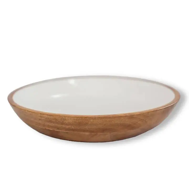Wood + White Mango Wood Big Salad/Serving Bowl