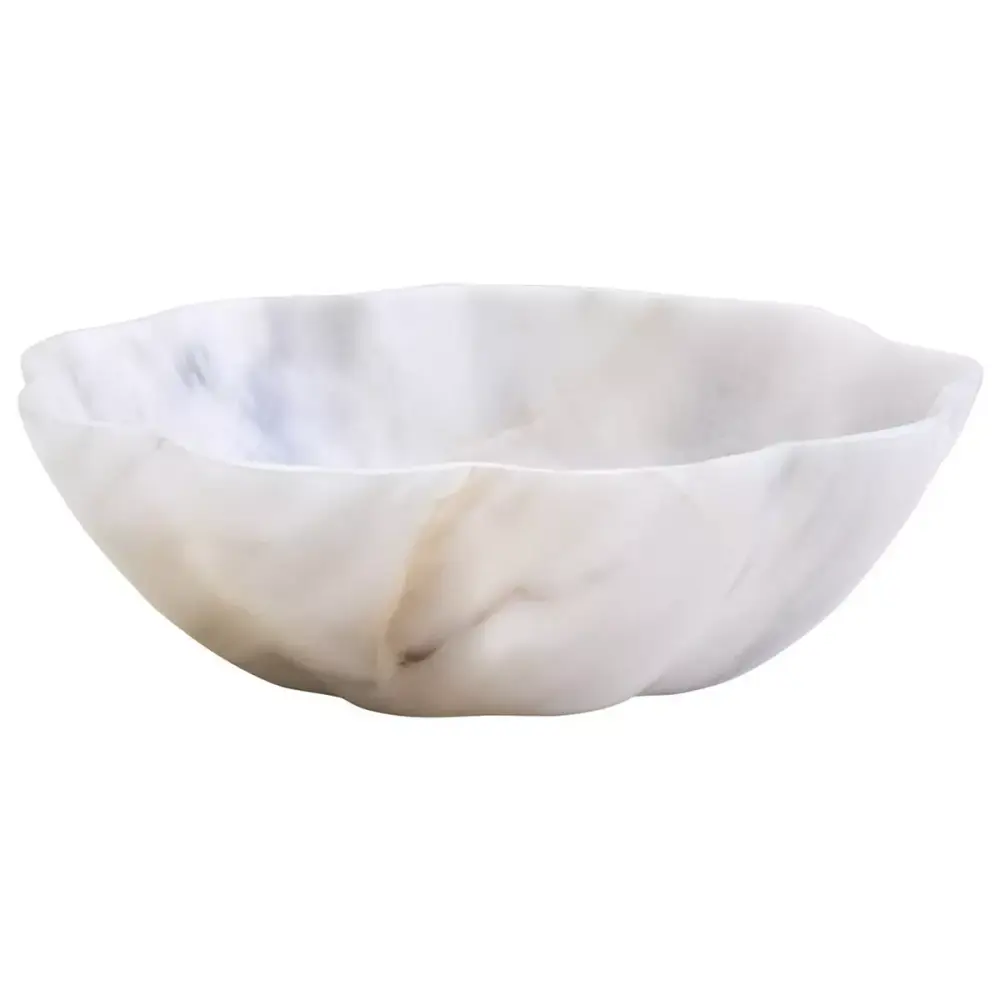Zoro Marble Scalloped Bowl - Pearl