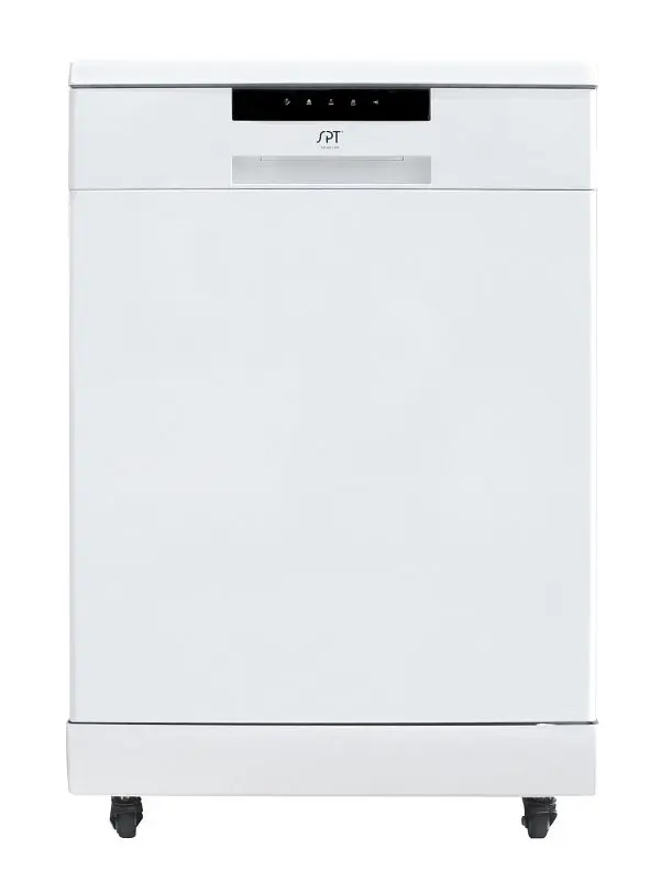 Sunpentown Energy Star 24" Travel-friendly Stainless High-Carbon Steel Dishwasher, White, SD-6513W