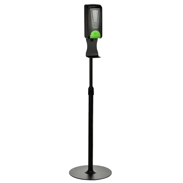 Alpine Automatic Hands-Free Liquid/Gel Hand Sanitizer/Soap Dispenser Floor Stand, 1200 mL, Black, ALP430-L-S-BLK