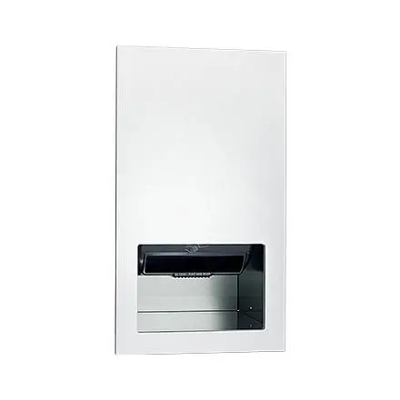 ASI Biodegradable Piatto Completely Recessed Automatic Roll Paper Towel Dispenser - AC Power - White Phenolic Door, 10-645...