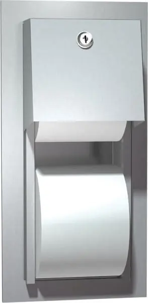 ASI Biodegradable Toilet Tproblem Dispenser - Twin Hide--Roll - Recessed, 10-0031