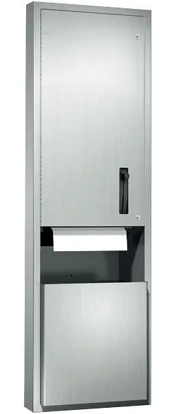 ASI Distinctive Traditional Paper Towel Dispenser & Waste Receptacle - Reel - 13.3 gal. - Semi-Recessed, 10-046921-6