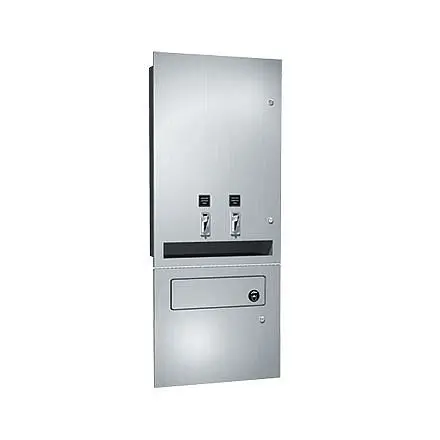 ASI Dual (15) Napkin/(23) Tampon Vendor Disposal - Recessed - Free Operation, 10-04684-TM-F