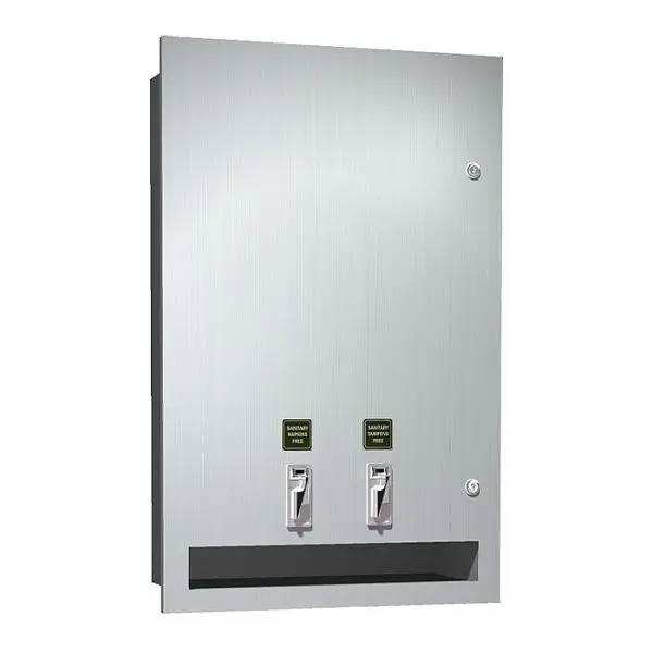 ASI Dual (15) Napkin/(23) Tampon Vendor - Recessed - Free Operation, 10-04684-F