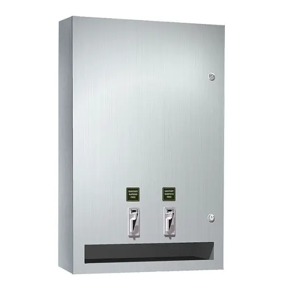 ASI Dual (15) Napkin/(23) Tampon Vendor - Surface Mounted - 50 Cent Operation, 10-04684-9-50