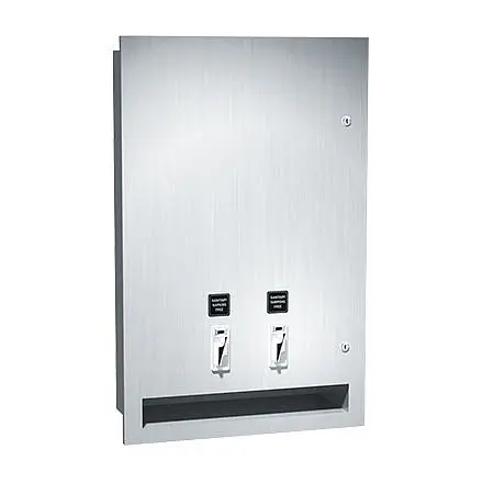 ASI Dual (30) Napkin/(27) Tampon Vendor - Recessed - Free Operation, 10-0468-F