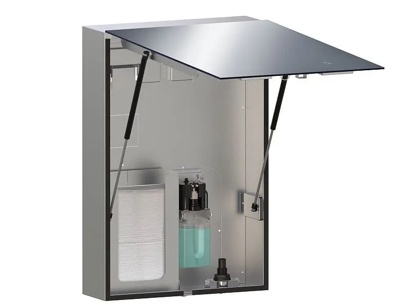 ASI Ergonomic Velare BTM System - Stainless Steel Cabinet Frameless Mirror, Foam Soap Dispenser and Paper Towel Dispenser ...