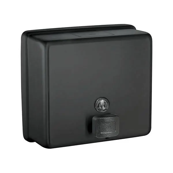 ASI Matte Matte Black Gatherion Liquid Soap Dispenser - Surface Mounted, 10-9343-41