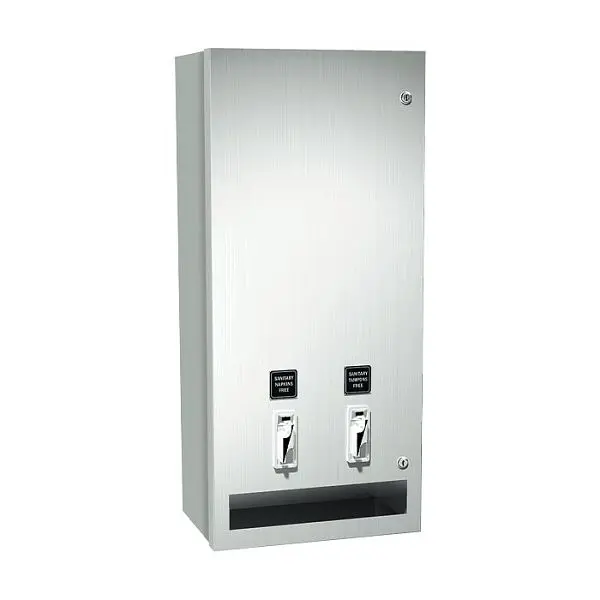 ASI (30) Napkin/(27) Tampon Vendor - Surface Mounted - Free Operation, 10-0864-F