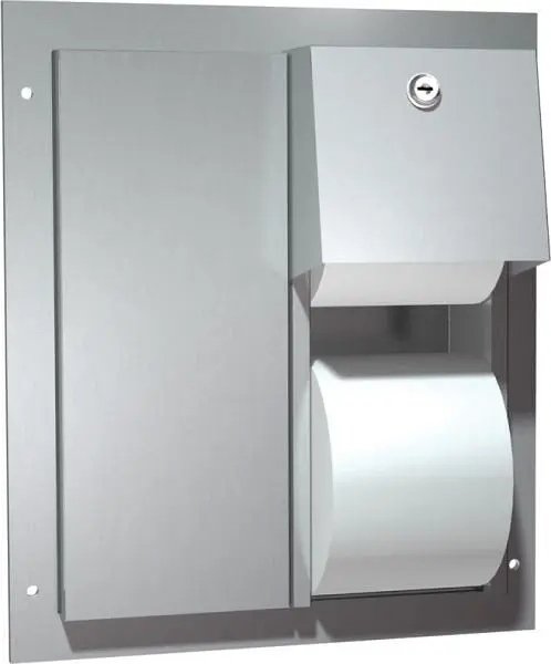 ASI Optimized Toilet Tproblem Dispenser - Twin Hide--Reel - Partition Mounted, 10-0032