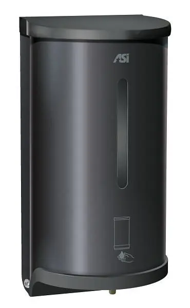 ASI OSHA-Compliant Auto Dispenser - Liquid, Soap and Gel Hand Sanitizer, Battery, Matte Black Stainless Steel, 30 oz., Sur...