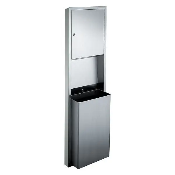 ASI Paper Towel Dispenser & Waste Receptacle, 4-1/4" Depth, 12 gal. - Surface Mounted, 10-0469-9