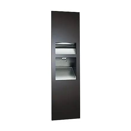 ASI Piatto Completely Recessed 3--1 Paper Towel Dispenser, High Speed Hand Dryer & Waste Receptacle (110-120V) - Matte...