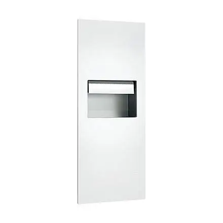 ASI Piatto Completely Recessed Automatic Coil Paper Towel Dispenser & Waste Receptacle, AC Power, Snow White Phenolic ...