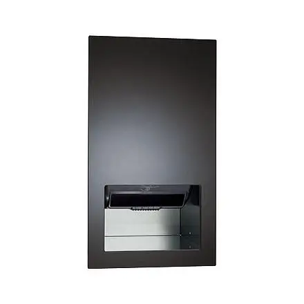ASI Piatto Completely Recessed Automatic Roll Paper Towel Dispenser - AC Power - Matte Black Phenolic Door, 10-645210AC-41