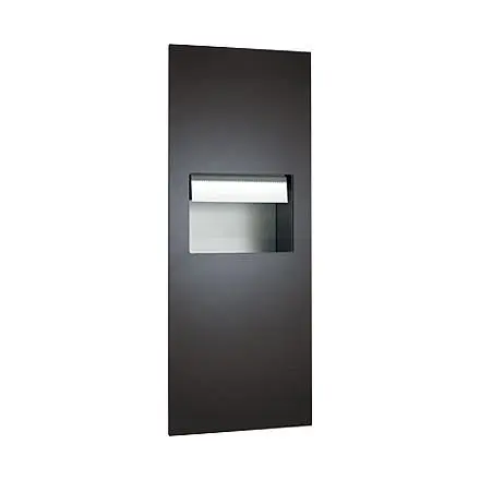ASI Piatto Completely Recessed Automatic Roll Paper Towel Dispenser and Waste Receptacle, AC Power, Matte Carbon Black Phe...