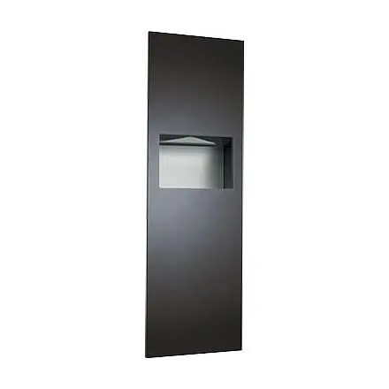 ASI Piatto Completely Recessed Paper Towel Dispenser & Waste Receptacle, 54" Height - Matte Carbon Black Phenolic...