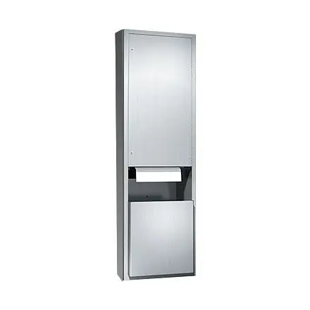 ASI Regular Automatic Roll Paper Towel Dispenser & Waste Receptacle - Roll (110-240V) - 12 gal. - Semi Recessed, 10-04...