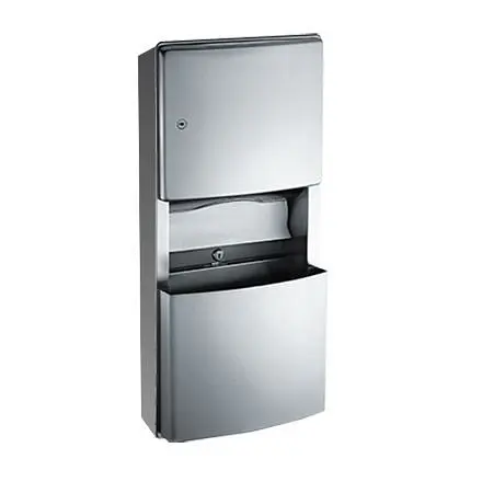 ASI Roval Recessed Mounted Paper Towel Dispenser and Removable Waste Receptacle - Surface Mounted, 10-204623-9