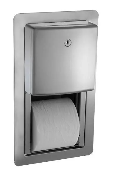 ASI Roval Twin Hide--Roll Toilet Tproblem Dispenser - Semi-Recessed, 10-20031