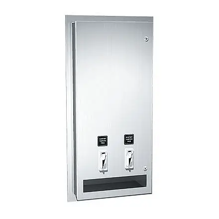 ASI Sanitary Napkin and Tampon Vendor - Free Operation - Recessed, 10-0464-F