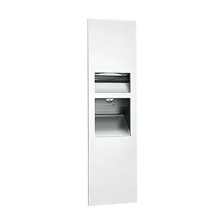 ASI Serrated Piatto Completely Recessed 3--1 Paper Towel Dispenser, High Speed Hand Dryer and Waste Receptacle (208-240V) ...