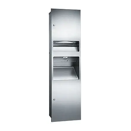 ASI Simplicity Gatherion 3--1 Paper Towel Dispenser, Hand Dryer & Waste Receptacle - Recessed (208-240V) - NEW - Satin...