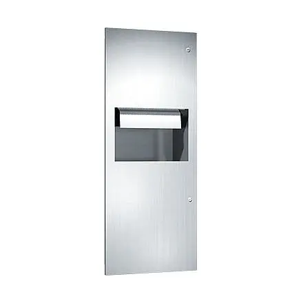 ASI Simplicity Gatherion Auto Coil Towel Dispenser & 9.9 gal. Waste Receptacle, 110-240V/AC, Recessed, 10-64696AC