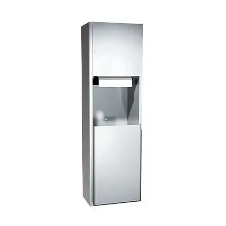 ASI Slim Automatic Reel Paper Towel Dispenser & Waste Receptacle - Roll (110-240V) - 17 gal. - Surface Mounted, 10-046...