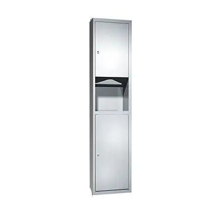 ASI Streamlined Paper Towel Dispenser & Waste Receptacle - Multi, C-Fold - 7 gal. Semi-Recessed, 10-0467-2
