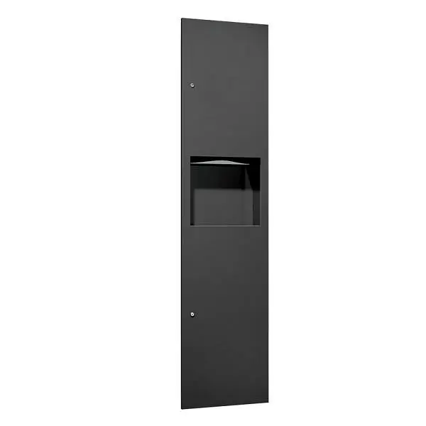 ASI Streamlined Simplicity Paper Towel Dispenser & 4.2 gal. Waste Receptacle Matte Black - Multi, C-Fold - Powder Coat...