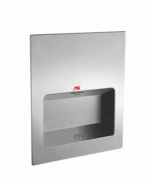 ASI Stylish TURBO-Tuff Automatic High-Speed Hand Dryer (208-240V) Satin Stainless - Recessed ADA, 10-0135-2