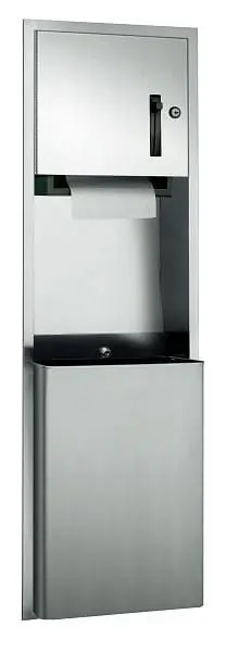 ASI Super-Strong Traditional Paper Towel Dispenser & Waste Receptacle - Roll - 18 gal. - Recessed, 10-04692