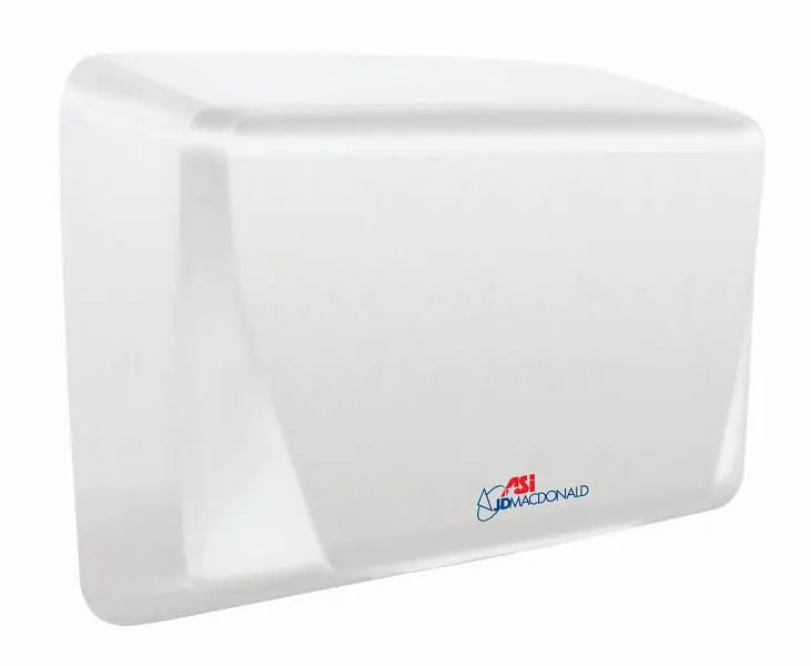 ASI Thick TURBO ADA Automatic High-Speed Hand Dryer (115-120V), Pure White, Surface Mounted, ADA Compliant, 10-0199-2-00