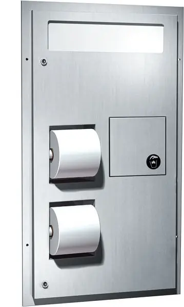 ASI Toilet Seat Cover & Toilet Tproblem Dispensers Napkin Disposal (Dual Access) - Partition Mounted, Reverse, 10-0481-R