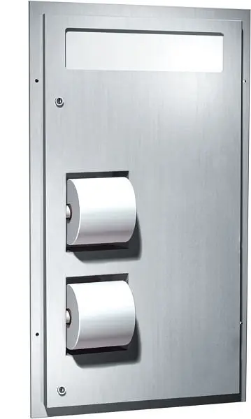 ASI Toilet Seat Cover & Toilet Tproblem Dispensers (Dual Access) - Partition Mounted, Reverse, 10-0484-R
