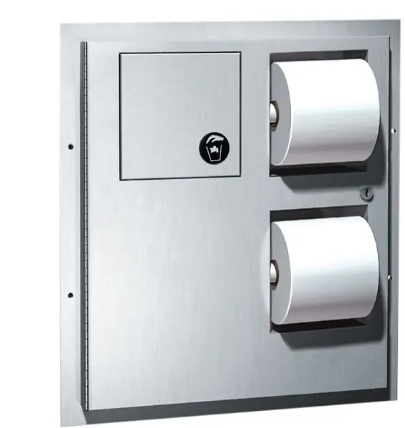 ASI Toilet Tproblem Dispenser/Napkin Disposal (Dual Access) Handicapped - Partition Mounted, 10-04813-HC