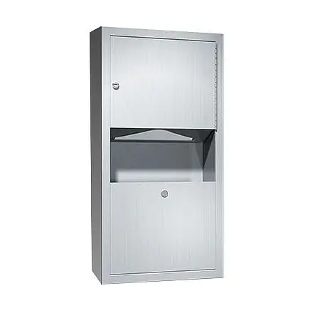 ASI Traditional Paper Towel Dispenser & Waste Receptacle - Multi, C-Fold - 2 gal. Surface Mounted, 10-0462-AD-9