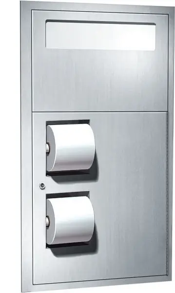 ASI Wear-Resistant Toilet Seat Cover & Toilet Tproblem Dispenser - Recessed, Reverse, 10-0485-R