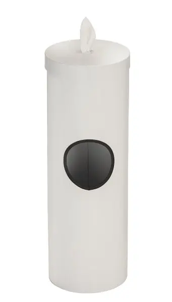 Glaro ANSI-Rated Free Standing Antibacterial Wipe Dispenser/Receptacle, Removable Liner Can, White, F1028-WH