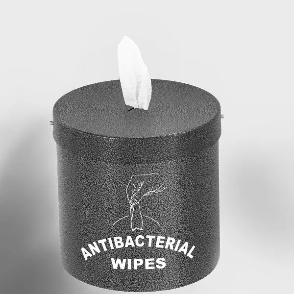 Glaro Easy-Install Wall Mounted Antibacterial Wipe Dispenser Logo, Metallic Silver Vein, W1015-S-SV