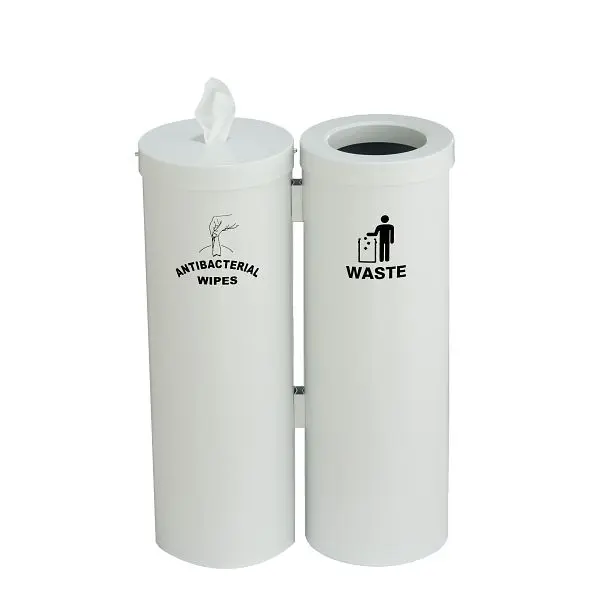 Glaro Floor Standing Antibacterial Wipes Station Logo, White, WD1030-S-WH