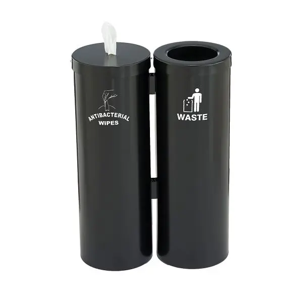 Glaro Floor Standing Antibacterial Wipes Station Logo, Black, WD1030-S-BK
