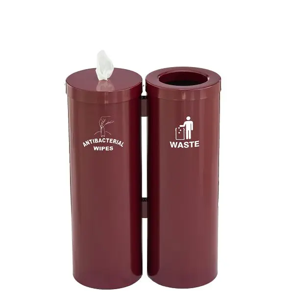 Glaro Floor Standing Antibacterial Wipes Station Logo, Burgundy, WD1030-S-