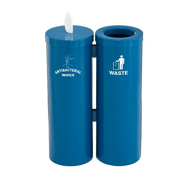 Glaro Floor Standing Antibacterial Wipes Station Logo, Blue, WD1030-S-BL