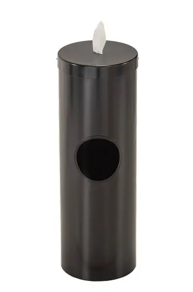 Glaro Free Standing Antibacterial Wipe Dispenser/Receptacle, Removable Liner Can, Black, F1028-BK