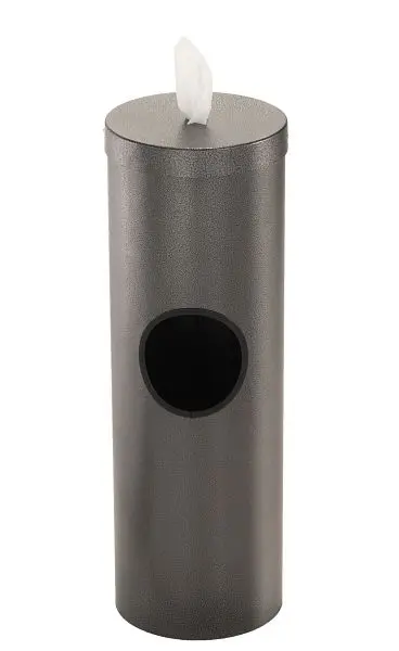 Glaro Free Standing Antibacterial Wipe Dispenser/Receptacle, Removable Liner Can, Silver Vein, F1028-SV