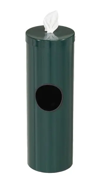 Glaro Free Standing Antibacterial Wipe Dispenser/Receptacle, Removable Liner Can, Green, F1028-HG